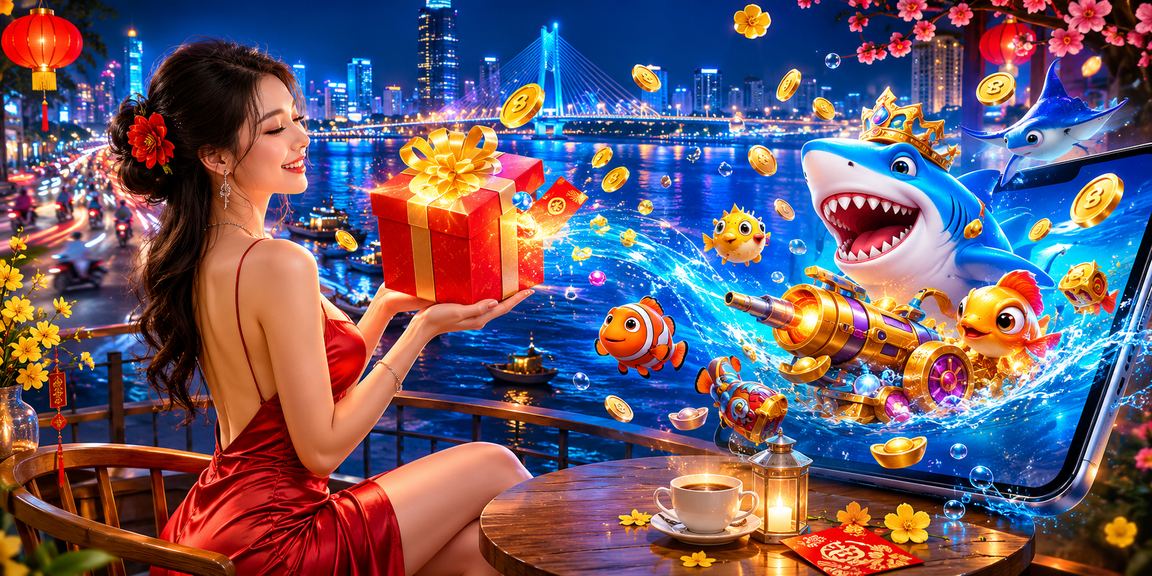 Người dùng thư giãn chơi game bắn cá trực tuyến bên cà phê tại TP.HCM